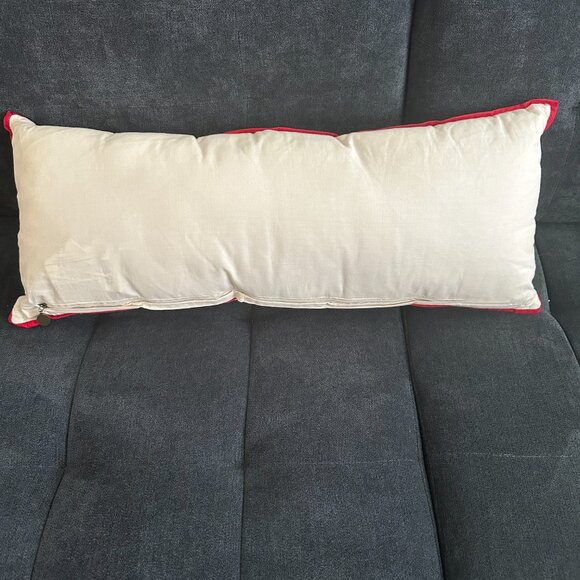 USED Pier 1 Embroidered Peacock Lumbar Pillow - Picture 4 of 4